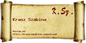 Krasz Szabina névjegykártya